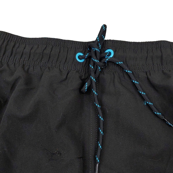 NWT Mens 2XL Turquoise Black Drawstring Swim Swimming Trunks 2X-Large - Picture 3 of 7